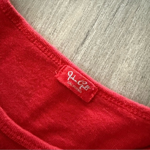 John Galt Brandy Melville Red Striped Crop Top - Picture 3 of 5